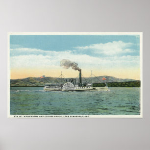 Poster Vapeur de Mt. Washington, vue de chaîne d'Ossipee