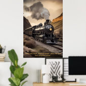 Poster "Vapeur intemporelle : La Majesté des trains class (Bureau à domicile)