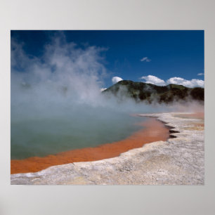 Poster Vapeur s'élevant de Champagne Pool à WAI-O-TAPU