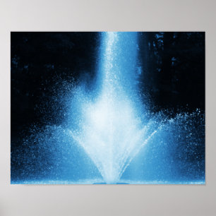 Poster Vaporisateur de fontaine bleu Abstrait