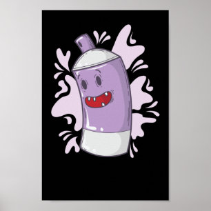 Poster Vaporisateur de type streetart style graffiti coul