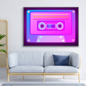 Poster Vaporwave Dark Purple Y2k 90s Audio Cassette