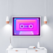 Poster Vaporwave Dark Purple Y2k 90s Audio Cassette
