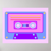 Poster Vaporwave Lilac 90s Audio Cassette (Devant)