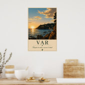 Poster Var Mediterranean Coast Sunset Vintage (Cuisine)