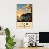 Poster Var Mediterranean Coast Sunset Vintage (Bureau à domicile)