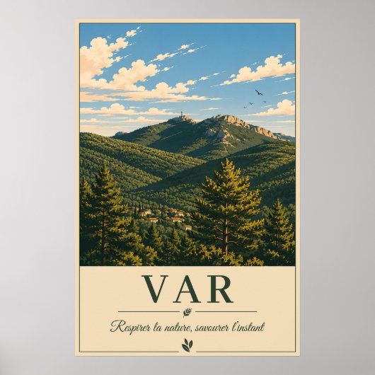 Poster Var Provence Mountain Landscape Vintage (Devant)