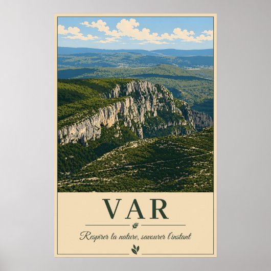 Poster Var Provence Rocky Cliffs Vintage (Devant)