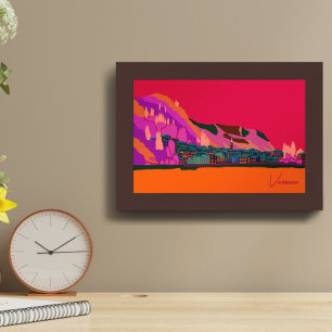 Poster Varenna au lac de nuit de Côme Italie Illustration