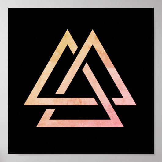 Poster Variante du symbole Valknut (Devant)