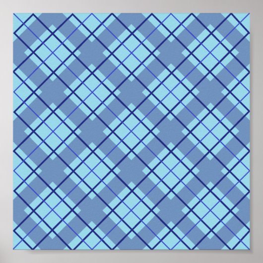Poster Variation bleue Plaid (Devant)