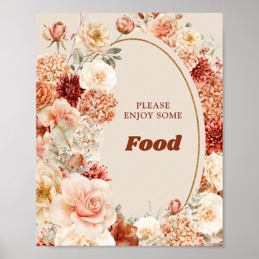 Poster Varié automne floral rouille ivoire nourriture bro (Devant)