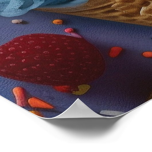 Poster Variété de saveurs de crème glacée (Coin)