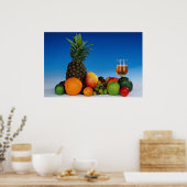 Poster Variétés de fruits et jus (Cuisine)