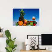 Poster Variétés de fruits et jus (Bureau à domicile)