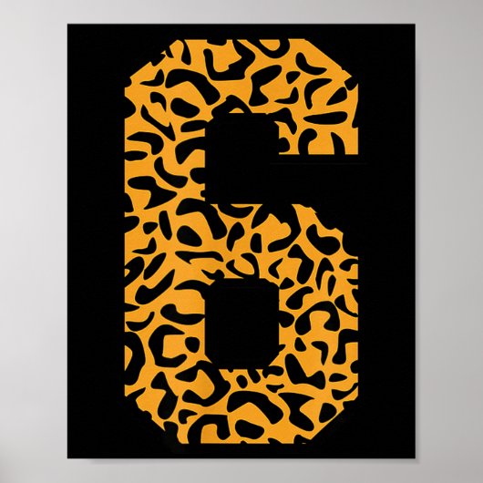 Poster Varsity Six Équipe de Sport Numéro Correspondant L (Devant)