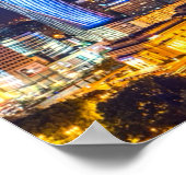 Poster Varsovie Pologne Nuit Skyline Varsovie Spire (Coin)