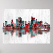 Poster Varsovie Pologne Skyline (Devant)