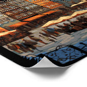 Poster Varsovie Pologne Travel Art Vintage (Coin)