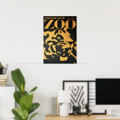 Poster Varsovie Pologne Visiter Le Zoo Tiger 1967 Ancien  (Bureau à domicile)