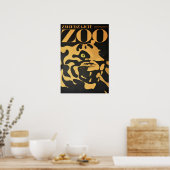Poster Varsovie Pologne Visiter Le Zoo Tiger 1967 Ancien  (Cuisine)