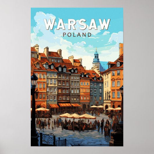 Poster Varsovie Pologne Voyage Art Vintage (Devant)