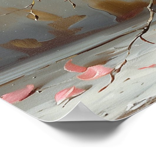 Poster Vase aquarelle avec fleurs (Coin)