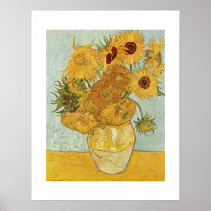 Poster Vase Avec 12 Tournesols Van Gogh Aspect original