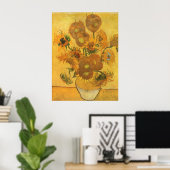 Poster Vase avec 15 tournesols par Vincent van Gogh (Bureau à domicile)