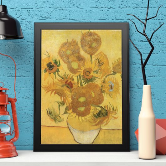Poster Vase avec 15 tournesols par Vincent van Gogh