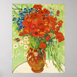 Poster Vase avec Cornflowers et Poppies, Van Gogh