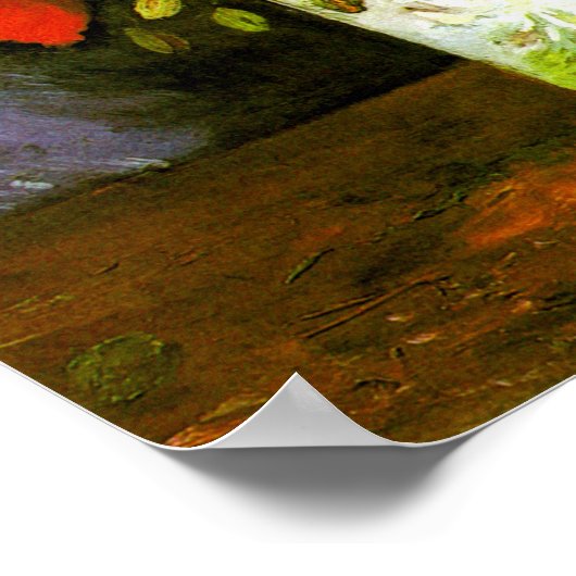 Poster Vase avec des papillons rouges Van Gogh Art (Coin)