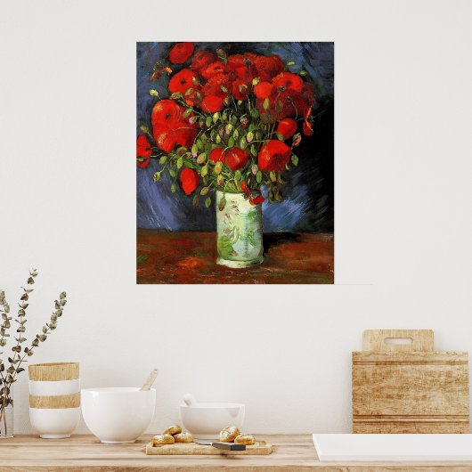 Poster Vase avec des pavots rouges par Vincent van Gogh. (Cuisine)