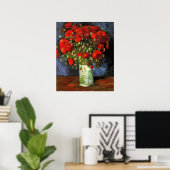 Poster Vase avec des pavots rouges par Vincent Van Gogh (Bureau à domicile)