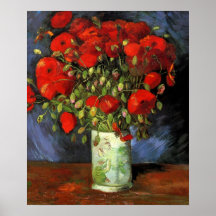Vase avec des pavots rouges par Vincent Van Gogh
