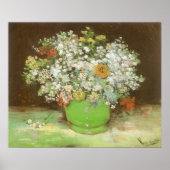 Poster Vase avec des Zinnias et des fleurs de Vincent van (Devant)