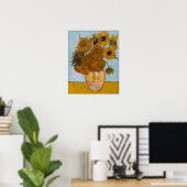 Poster Vase avec douze tournesols (Bureau à domicile)