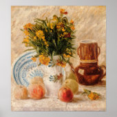 Poster Vase avec Fleurs, Café et Fruit, van Gogh (Devant)