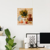 Poster Vase avec Fleurs, Café et Fruit, van Gogh (Bureau à domicile)