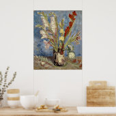 Poster Vase avec Gladioli et chinois Asters par Van Gogh (Cuisine)