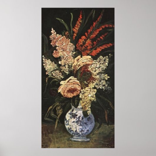 Poster Vase avec Gladioli et Lilac par Vincent van Gogh (Devant)