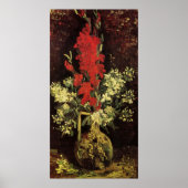 Poster Vase avec Gladioli, oeillets de Vincent van Gogh (Devant)