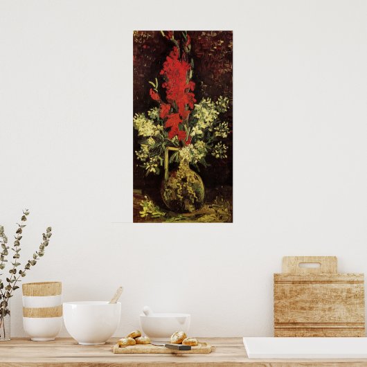Poster Vase avec Gladioli, oeillets de Vincent van Gogh (Cuisine)