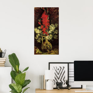 Poster Vase avec Gladioli, oeillets de Vincent van Gogh