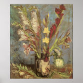 Poster Vase avec Glaïeuls par Vincent van Gogh (Devant)