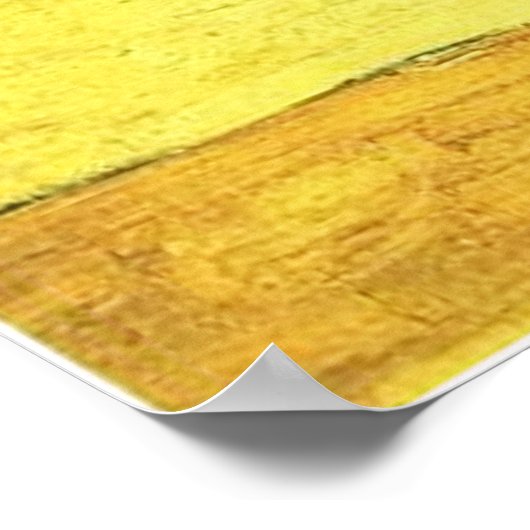 Poster Vase avec iris contre arrière - plan jaune (Coin)