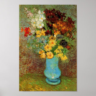Poster Vase avec marguerites et anémones Van Gogh Art