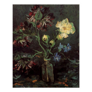 Poster Vase avec Myosotis et Peonies par Vincent van Gogh