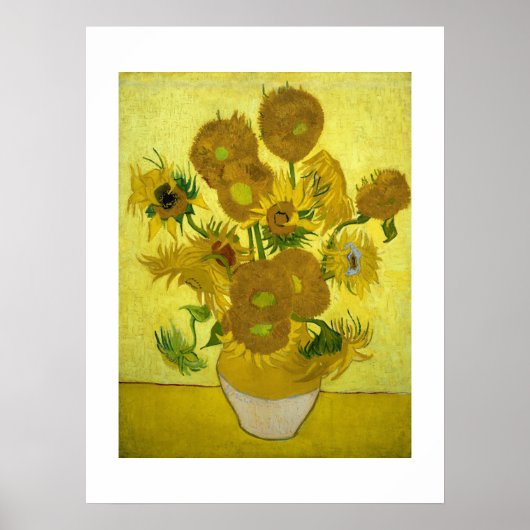 Poster Vase avec quinze tournesols par Van Gogh (Devant)