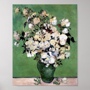 Poster Vase avec roses roses roses (F682) Van Gogh Art